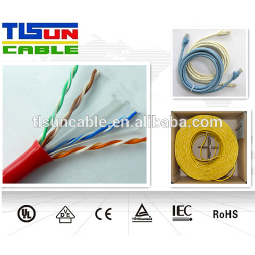 23AWG cat6 cable network CCA/CCAG/CU conductor 305m/roll